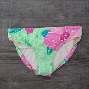 NWOT Lilly Pulitzer Pink and Green Bikini bottom with Artistic Design